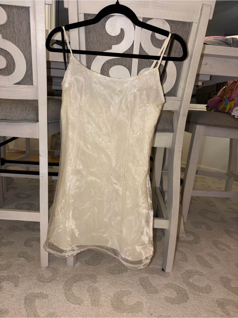 Forever 21 Cream Shimmery Slip Dress